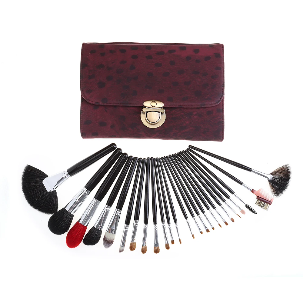 24 pcs Leopard Print Professional Makeup Brush Set Face Beauty Cosmetics Makeup Makeup Brushes Set Professional