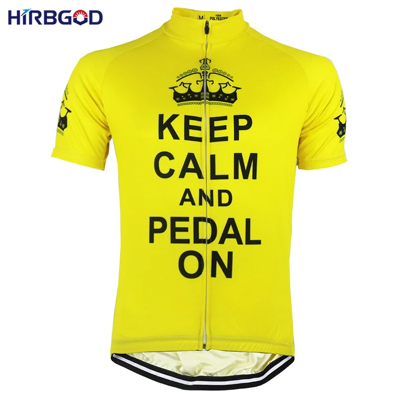 HIRBGOD Yellow Mountain Bike Jerseys Men Summer Short Sleeve Breathable