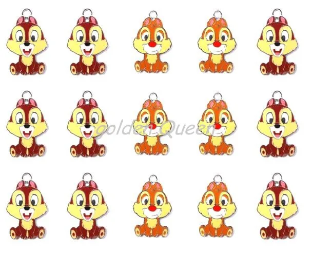 20pcs cartoon squirrel Metal Charm Pendant DIY Necklace Jewelry Making