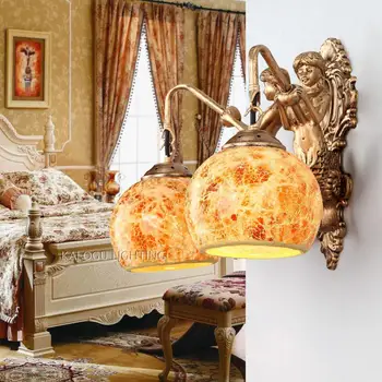 

Modern double light mediterranean Wall Lamps LED lamps bedroom Mermaid Wall Lamps E27 led lustre light wall lighting for 90-260V