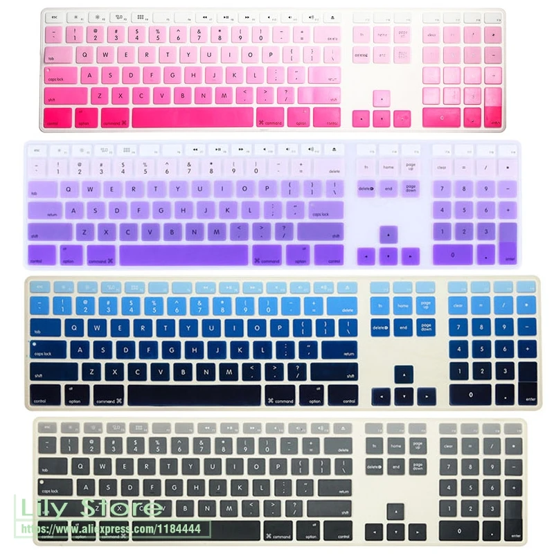 Защитный чехол для клавиатуры Apple Mac G5 Цветной силиконовый Imac G6 с цифровой