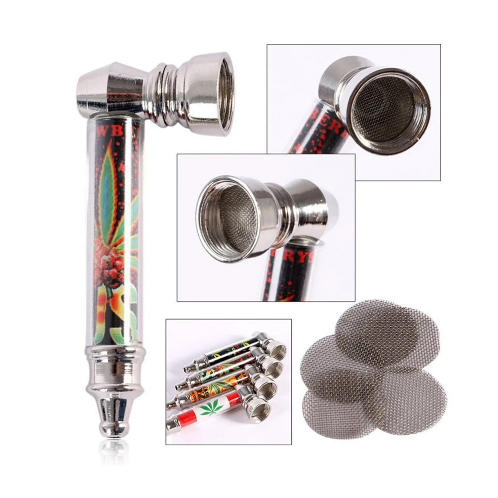 Buy 12 pcs/lot 70mm Leaf Metal Tobacco Pipes Small