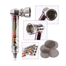 

12 pcs/lot 70mm Leaf Metal Tobacco Pipes Small Smoking Pipe Portable Weed Herb Filter Metal Tube Random Color