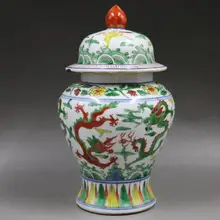 Античный Фарфор Jingdezhen синий и белый общий бак банки для чая банки для хранения