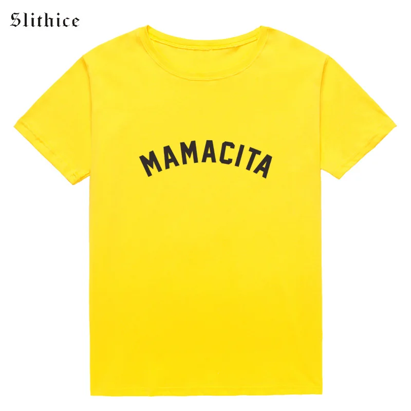 Slithice MAMACITA футболка с испанским принтом букв MAMMY Женский Топ harajuku Повседневная