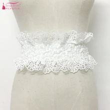 Кружева широкий свадебные пояса Элегантный Эластичный белый и черный кружевной пояс костюм для линии талии 63-90 см Дешевые аксессуары ZA035