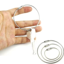 1 комплект цепочка для ключей веревка для праздничных флажков Проволока Из Нержавеющей Стали Кабельной петли винтовое устройство блокировки Кольцо Брелок Круг лагерь подвесной инструмент