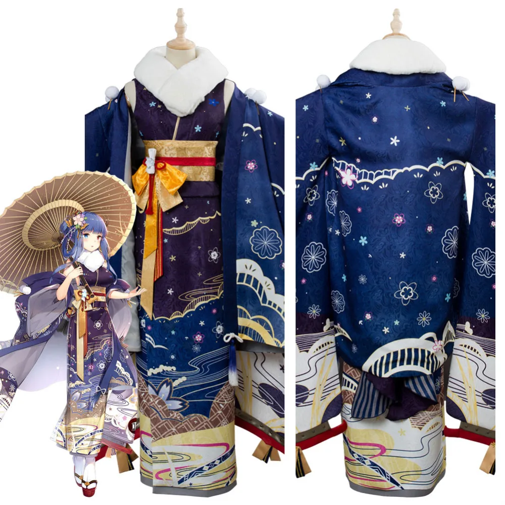 

Azur Lane Cosplay Ibuki Wish of a Snow Goddess Kimono New Year Cosplay Costume Halloween Carnival Cosplay Costumes