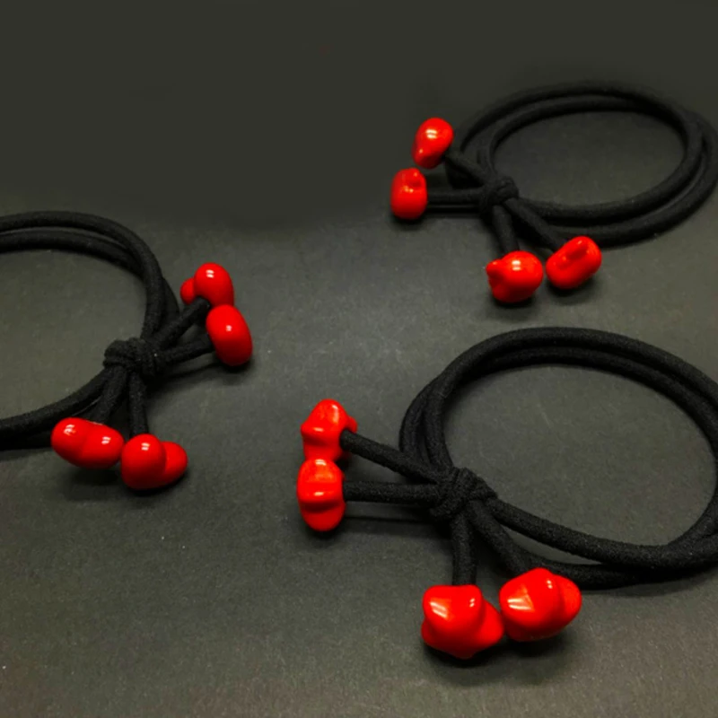 Sale 1pc Hair Accessories Red Beads Elastic Rubber Bands Ring Headwear Girl Hair Band Ponytail Holder Scrunchy Rope