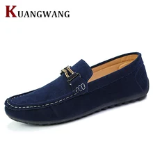 High Quality Suede Leather Men Casual Shoes Breathable Fashion Footwear Male Loafers Shoes Black Mens Shoes Walking Flats Sales