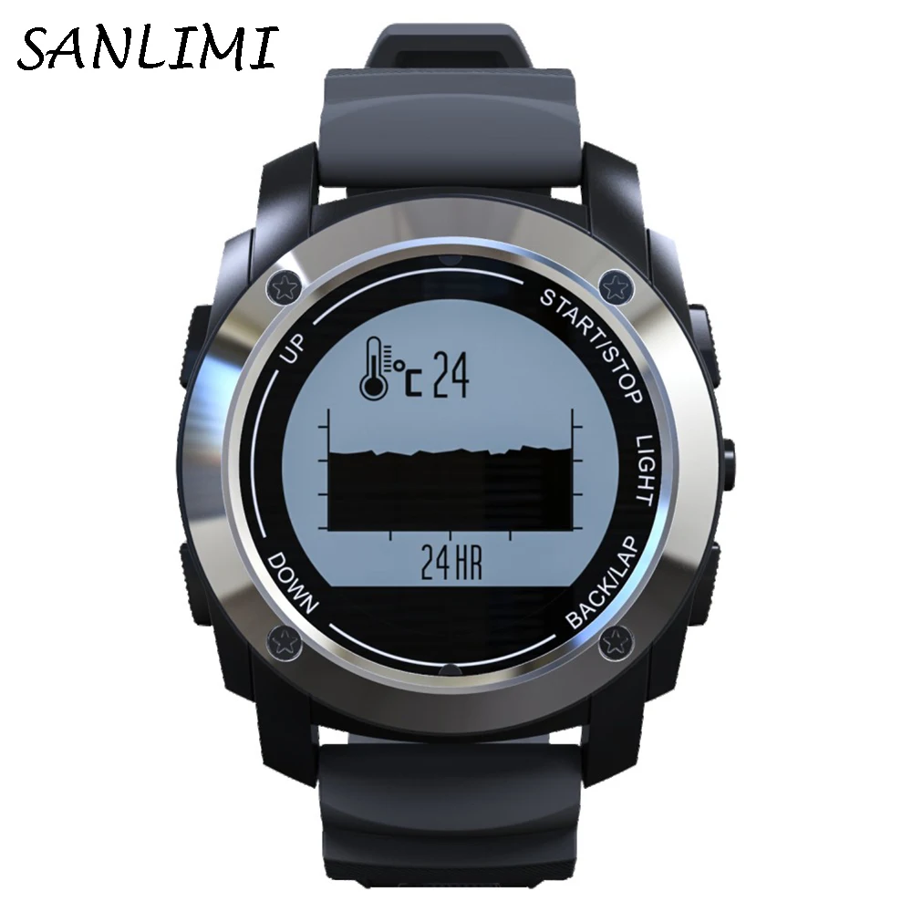 

SANLIMI S928 Real-time Heart Rate Tracker GPS Smart Watch Air Pressure Environment Temperature Height Outdoor Sports Watch