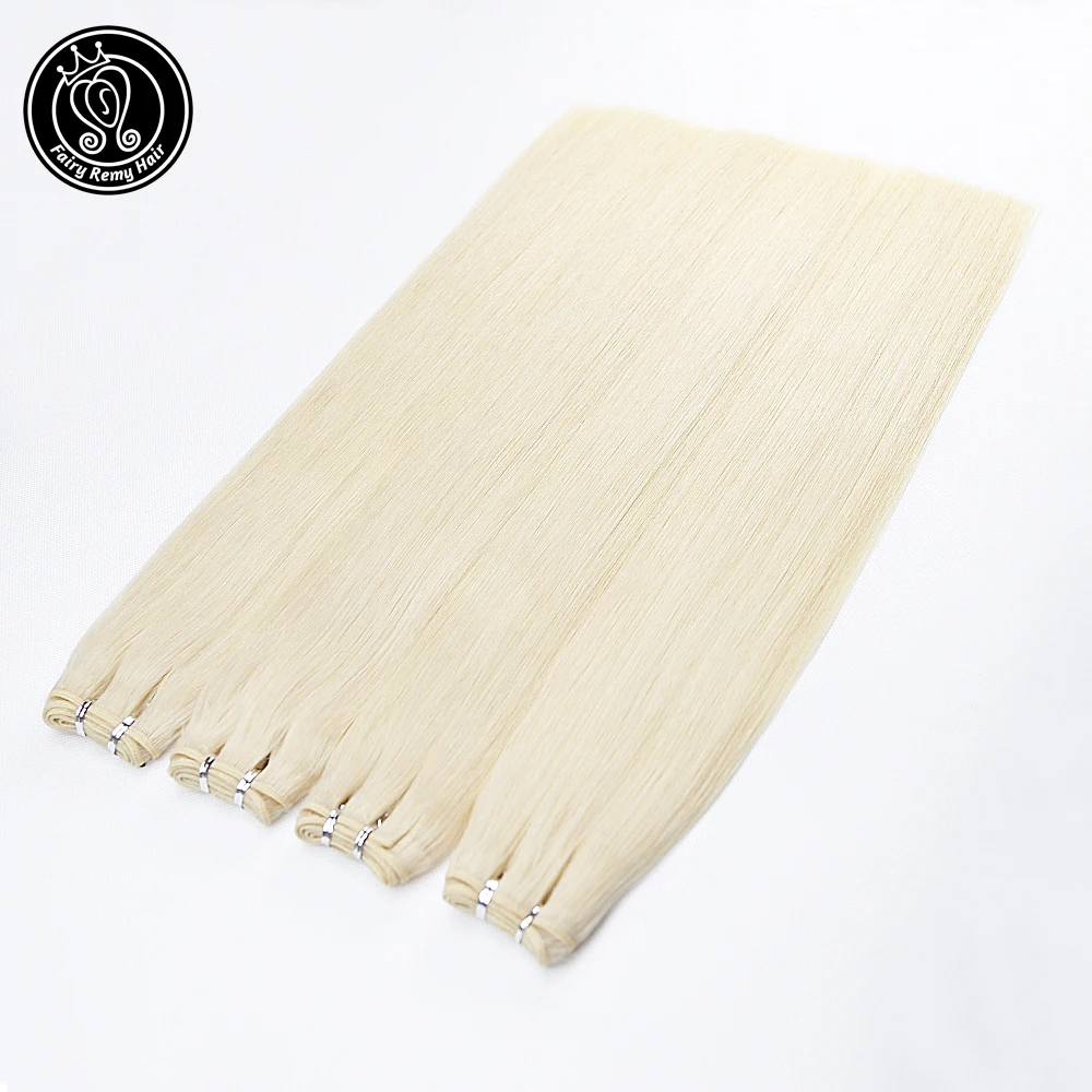 Fairy Remy Hair 22 inch Double Drawn Natural Remy Human Hair Weft Highlight Blonde Color Straight Bundles Hair Extensions 100g