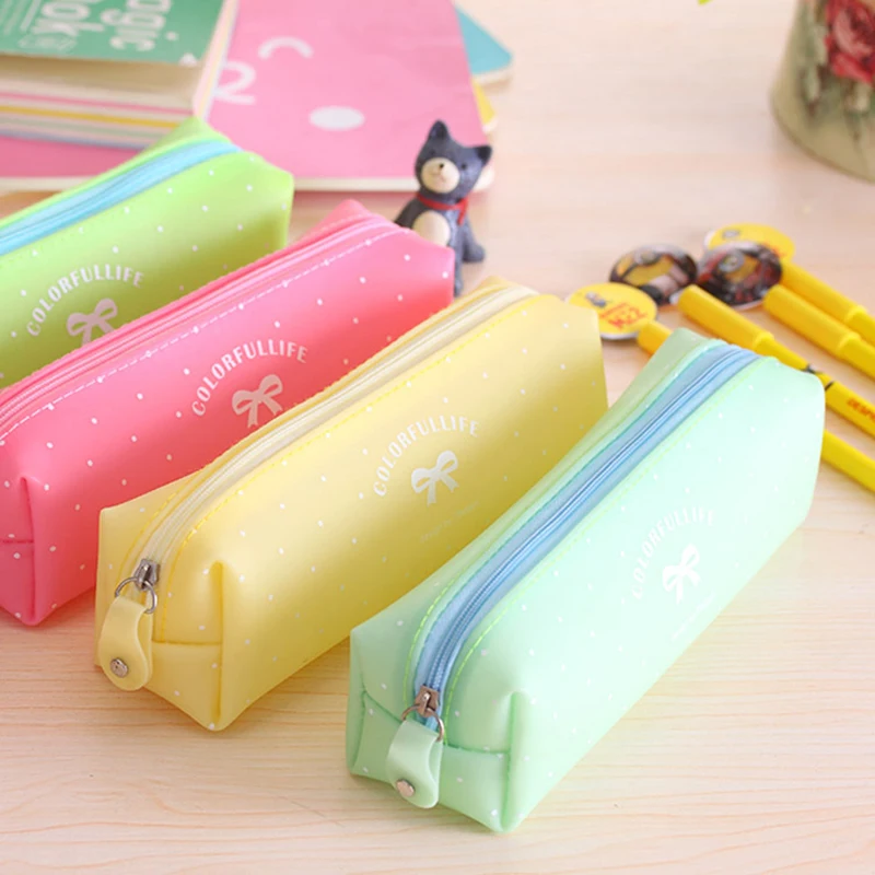 1 шт. силиконовый чехол для карандашей ярких цветов|pen bag|bag penschool pen bag |