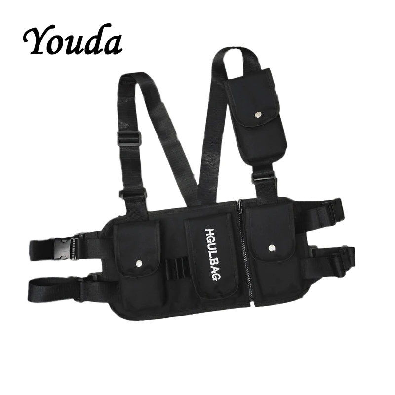 

Youda Fashion Hip Hop Style Tactical Package Personality Casual Chest Bag Male Street Cool Solid Color Chest Bags Phone Pouch