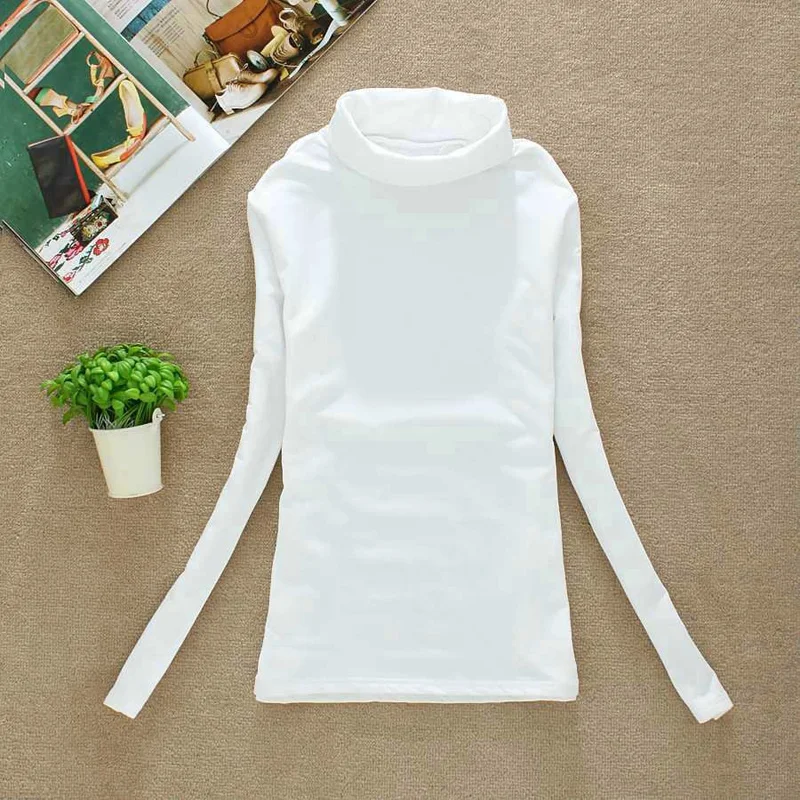 

Ladies Sweater Tops Long Sleeves Turtle Neck Sweater Shirt Basic Casual Tops
