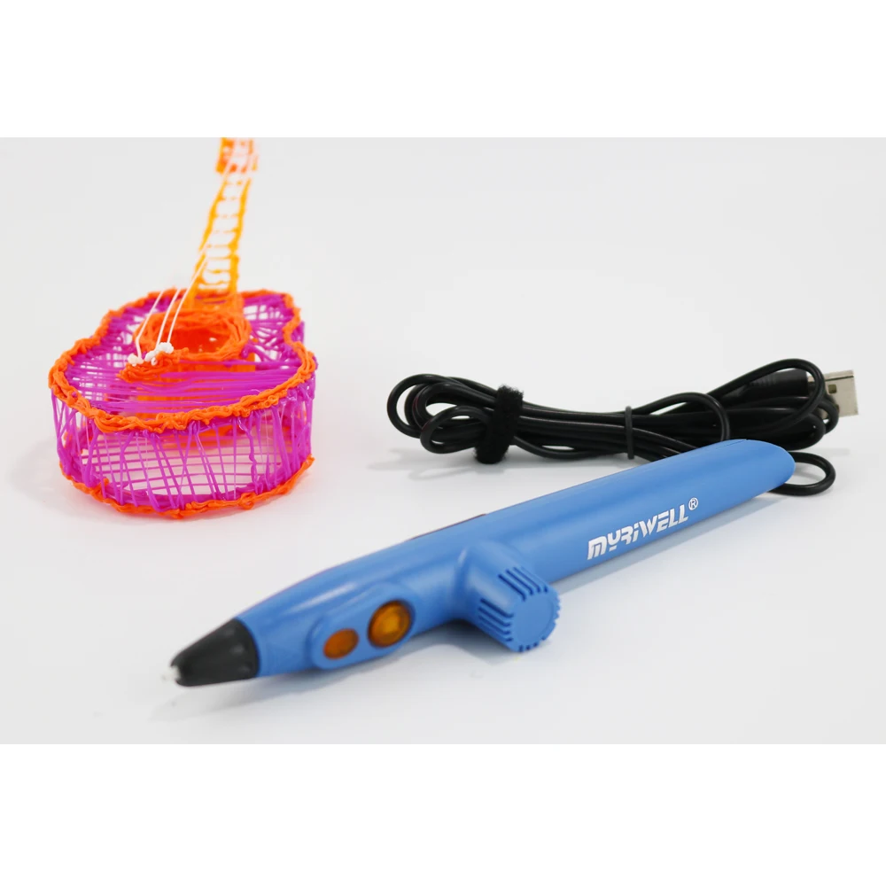 Myriwell 3D печать Ручка 3D Ручка 50 м или 100 м PCL Материал USB низкая температура безопасный для детей Рисование игрушки подарки на день рождения