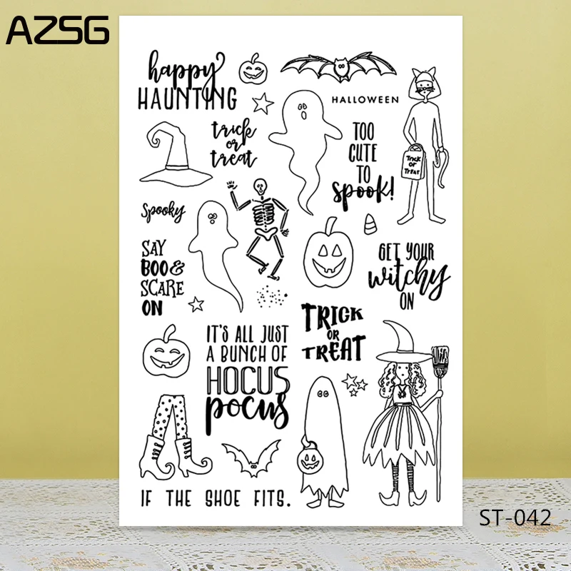 

Halloween/ghost/Witch Transparent Silicone Clear Stamps/seal for DIY Scrapbooking/Card Making/Photo Album Decoration Supplies