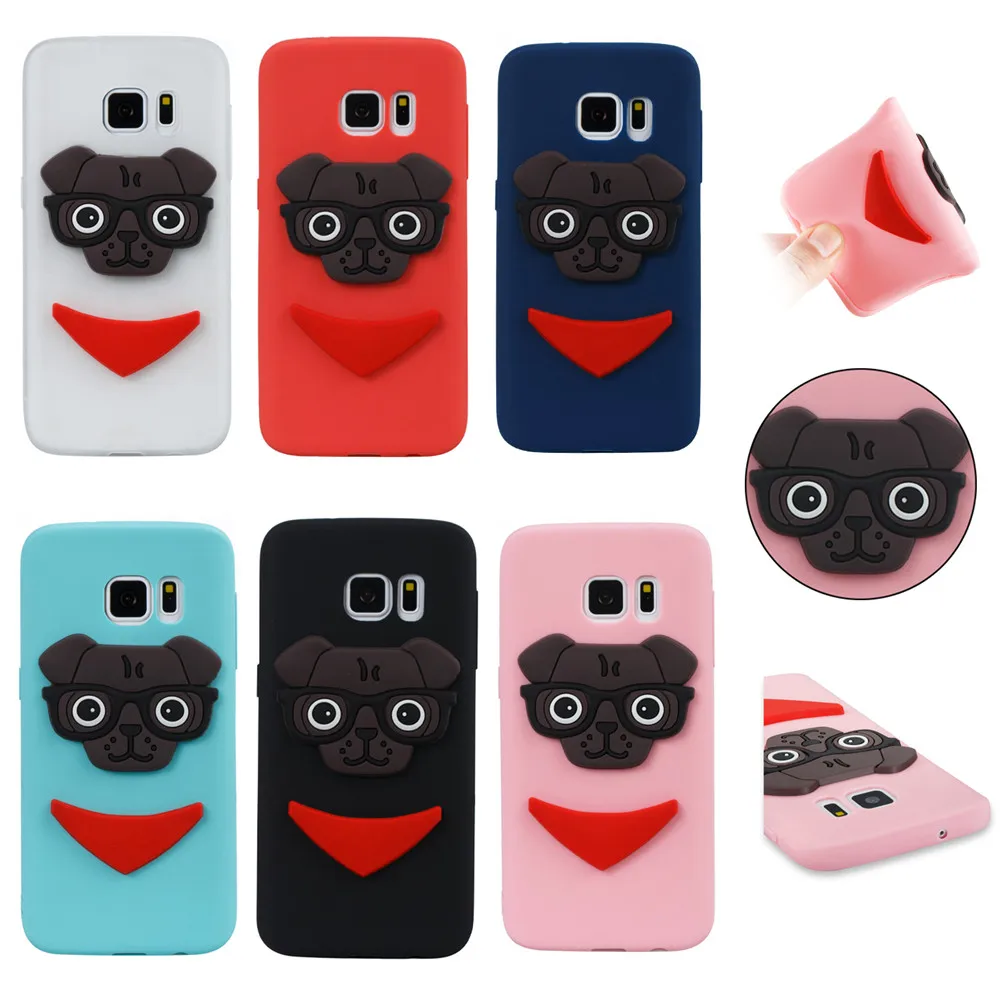Lovely Cute Dog Cartoon TPU Case For Samsung Galaxy S7 Edge Back Cover Soft Silicone Protective Coque |