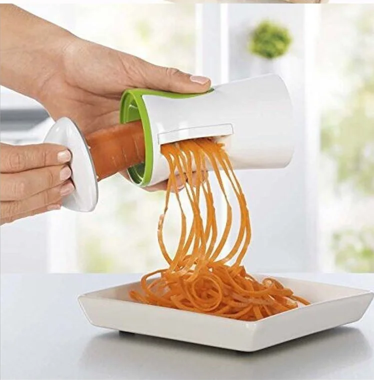 Portable Spiralizer Vegetable Cutter Manual Spiralizer Stainless Steel Thistle Spiral Slicer For Zucchini Potato Spaghetti