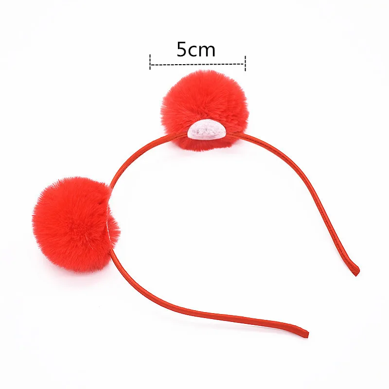 Дети шар помпон обруч для волос Hairband аксессуары девушки кошачьи уши помпонами