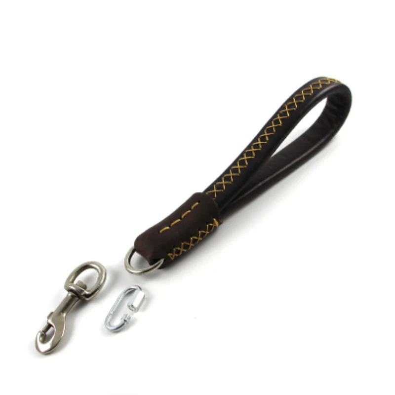 

25cm Length Durable Dog Leash Genuine Leather Soft Pet Leashes Walking Rope for Medium Large Dog German Shepherd Pet Supplies