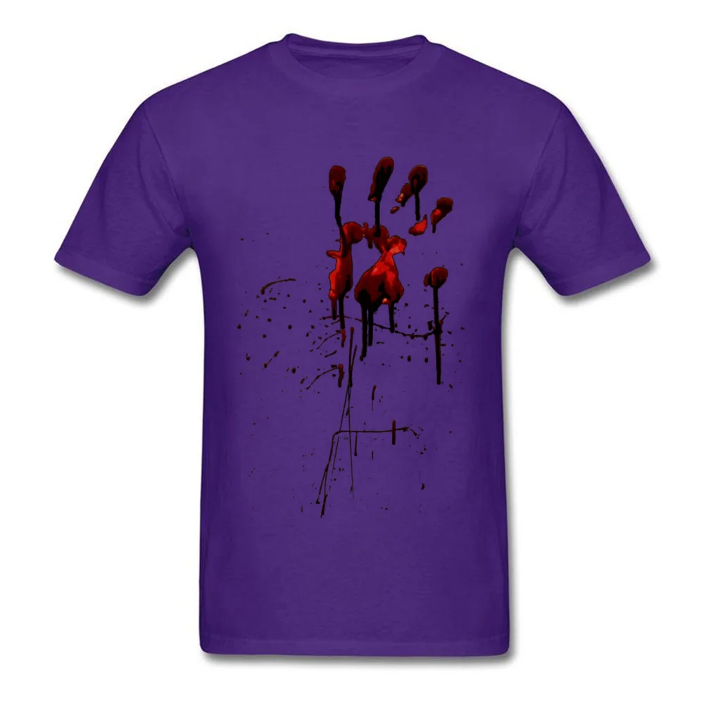 Zombie Attack Bloodprint Summer Fall Cotton Fabric Round Collar Tops Shirts Short Sleeve Design Sweatshirts Slim Fit Tshirts Zombie Attack Bloodprint purple