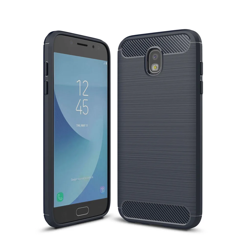 Силиконовый чехол для samsung Galaxy J530 (2017) телефона углеродного волокна Гибкая ТПУ
