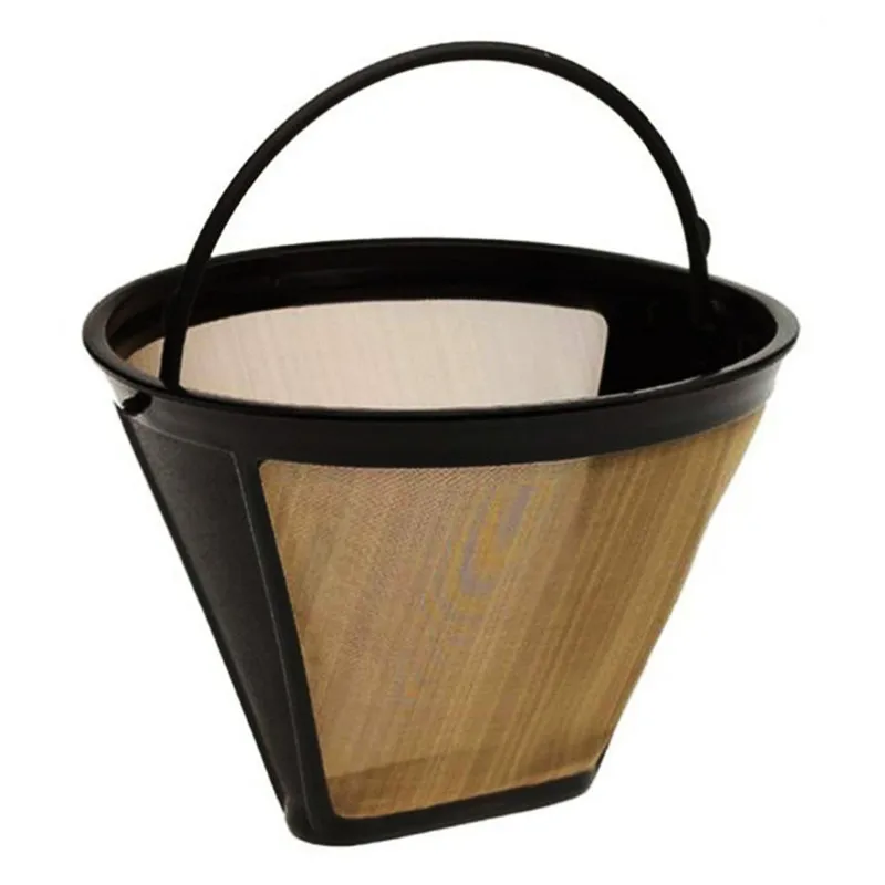 

Cone Shape Permanent Coffee Filter 12 Cup Washable Reusable Coffee Filter Mesh With Handle Cafe Coffee Maker Tea Tool Drinkware