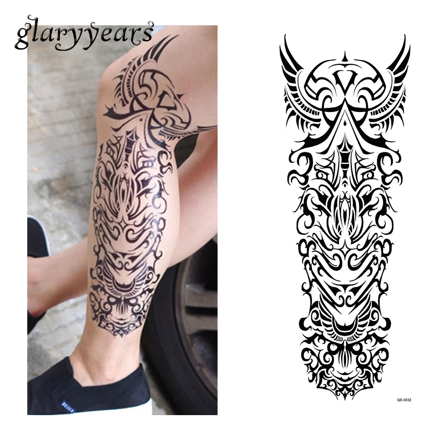 145 20 De Réduction1 Pièce Temporaire Tatouage Autocollant Transfert Deau Aile Géométrie Pleine Fleur Bras Jambe Art Grand Tatouage Autocollant