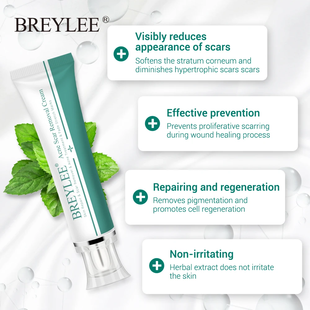 BREYLEE Acne Scar Removal Cream Product Face Cream Skin Repair Skin Care Scar Acne Treatment Remove Stretch Marks Whitening Care