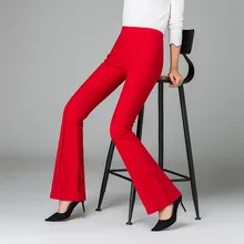 Новые модные длинные брюки с широкими штанинами Для женщин платье из прочной тонкой ткани Высокая Талия Брюки-макси Feminine; сезон весна-осень; повседневные брюки с широким клешем джинсы-клеш