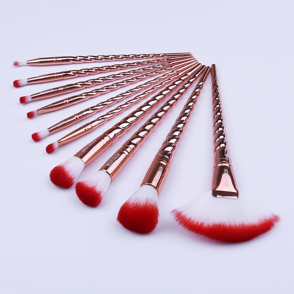 

BELLA CULLEN makeup brushes 10 pcs/sets Rose Gold Face blending brush Unicorn brushes Cosmetics tools Royale Collection