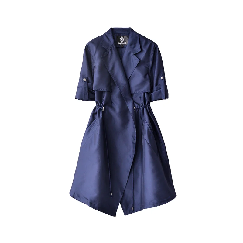 Brand Dabuwawa Original Design Trench Coat For Office Lady Style Solid Color A-Line Trench Coat For Elegant Woman