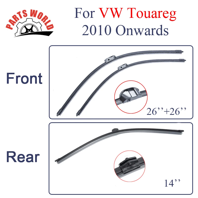 Group Silicone Rubber Front And Rear Wiper Blade For VW Touareg 2010 Onwards Windscreen Car Accessories Auto Parts | Автомобили и