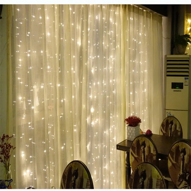 

Fairy 2x2m LED Curtain String Light lamp New Year Christmas Decoration night lighting Wedding Party lighting chandelier outdoor