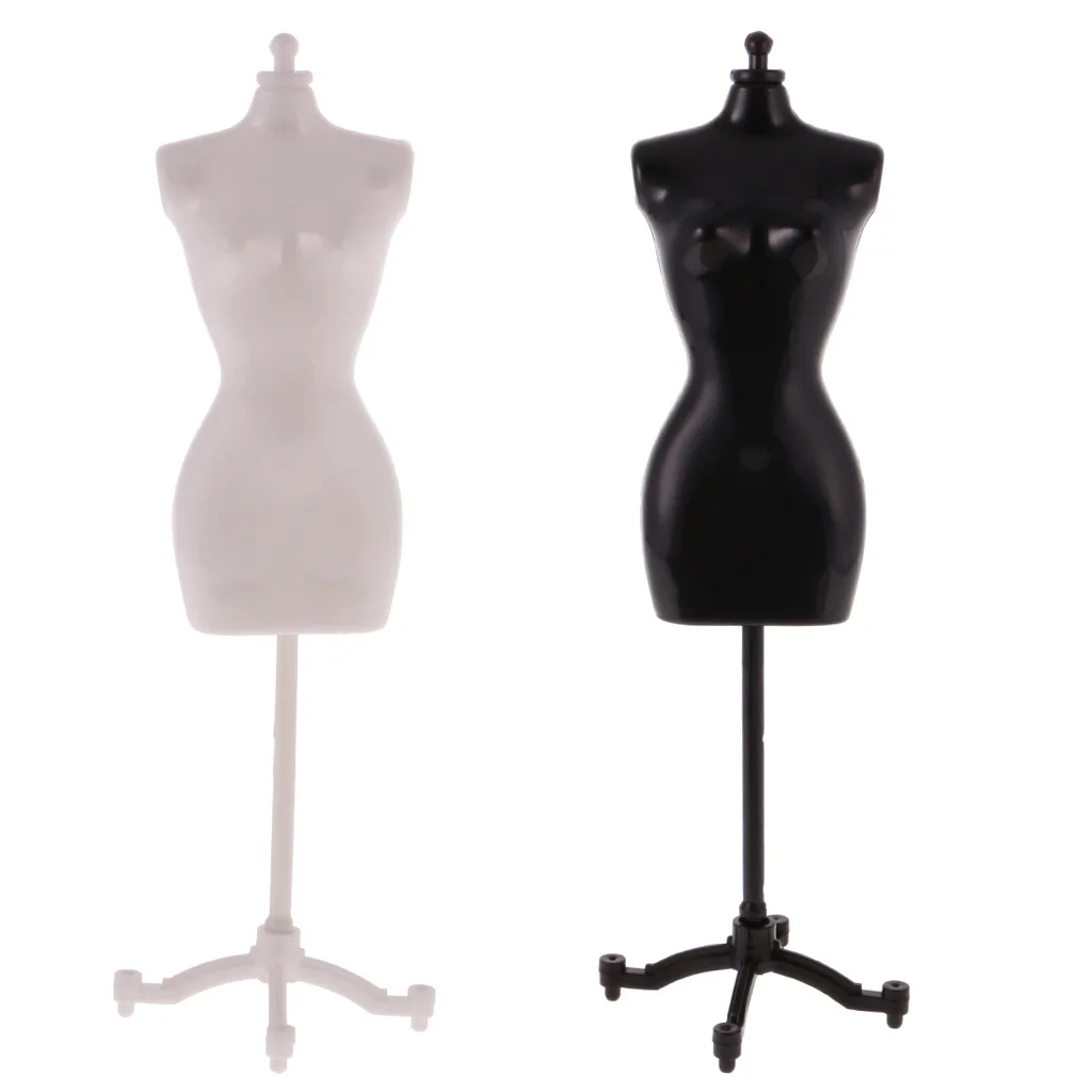 2 Pieces Display Holder Dress Clothes Mannequin Model Stand pretend play Furniture Toys  fits for 12inch dolls to display.