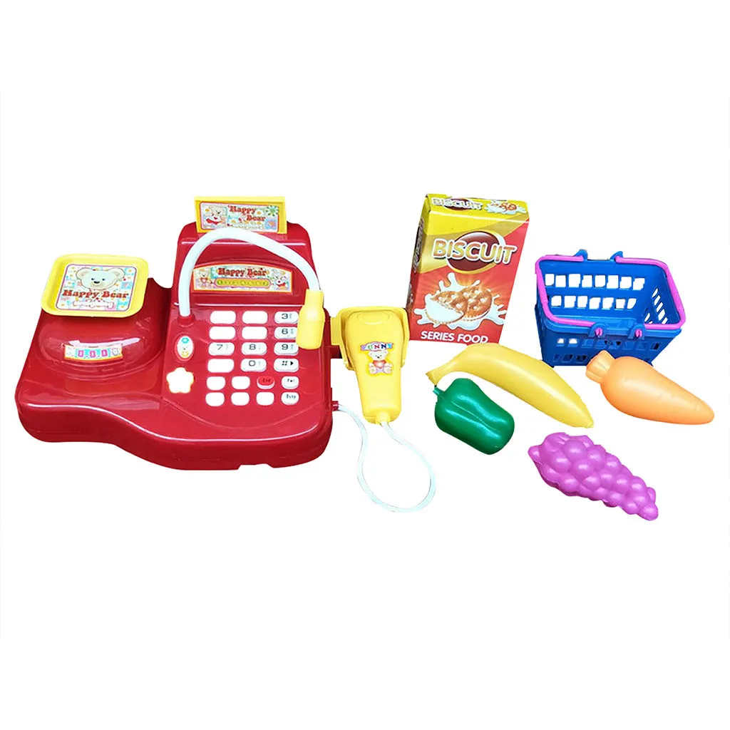 1 комплект электронный супермаркет игрушечная касса тележка-корзина для покупок товары машина звук ролевые игры касса Игрушки для девочек# g4 - Цвет: B