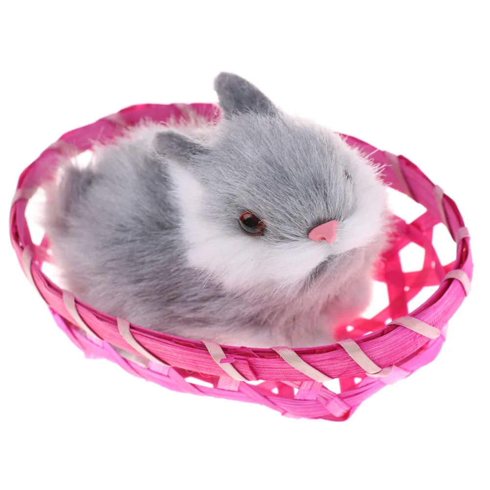 9,5 см x 7 см мини реалистичные милые пушистые, плюшевые кролики мех реалистичные животные Пасхальный кролик Игрушечный Кролик модель подарок на день рождения