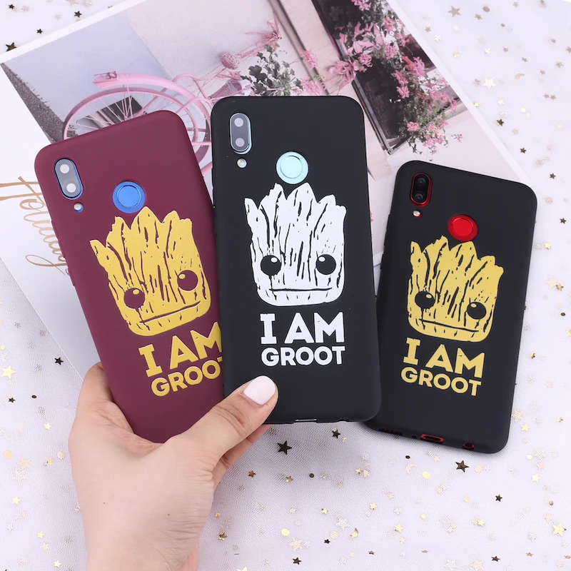 

For Huawei Honor Mate 10 20 Nova P20 P30 P Smart Guardians of the Galaxy Groot Cartoon Candy Silicone Phone Case Capa Fundas
