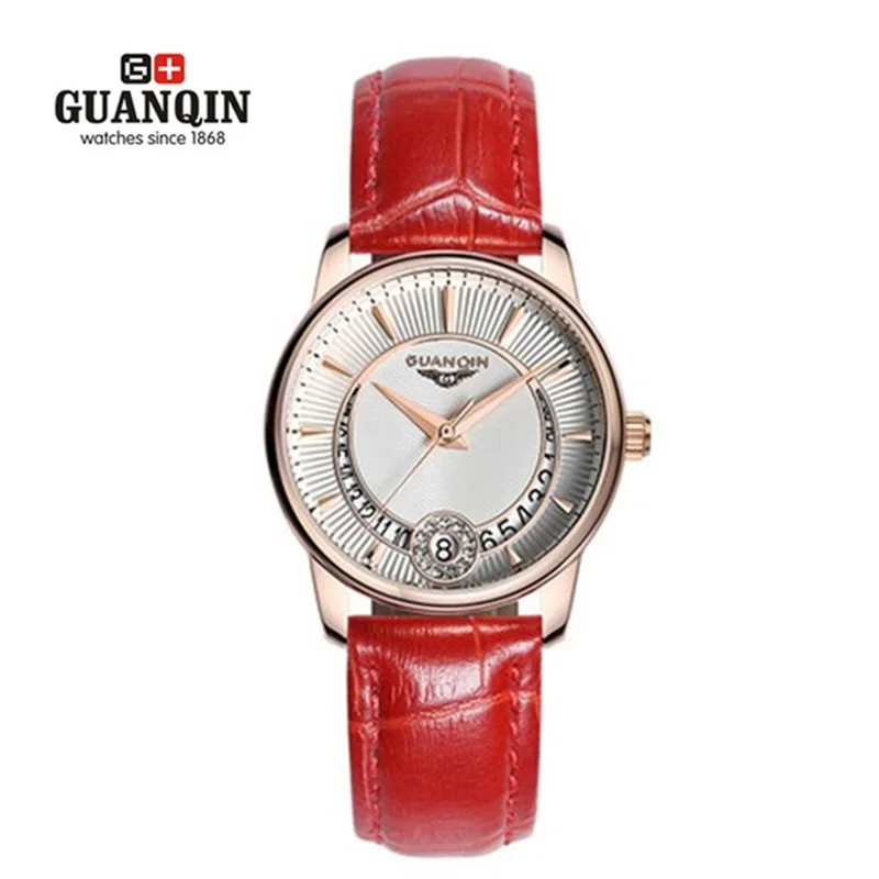 

Famous Brand GUANQIN Woman Watch Diamond Ladies Watches Quartz Luxury Waterproof Leather Watch Female Wrist Watches Montre Femme