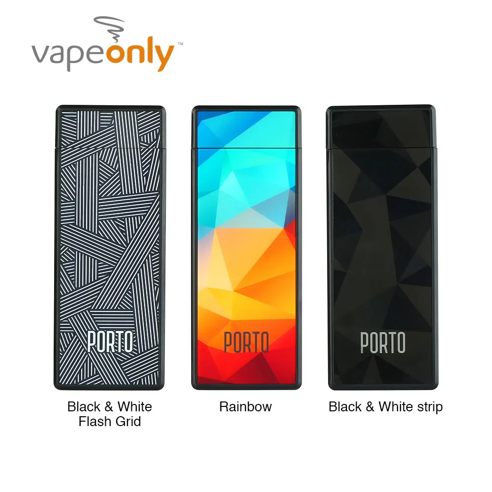 

Original VapeOnly Porto PCC Starter Kit with 800mAh Inbuilt Charging Case & Dual 180mAh E-Cigs & Refillable Pod Design Cartridge