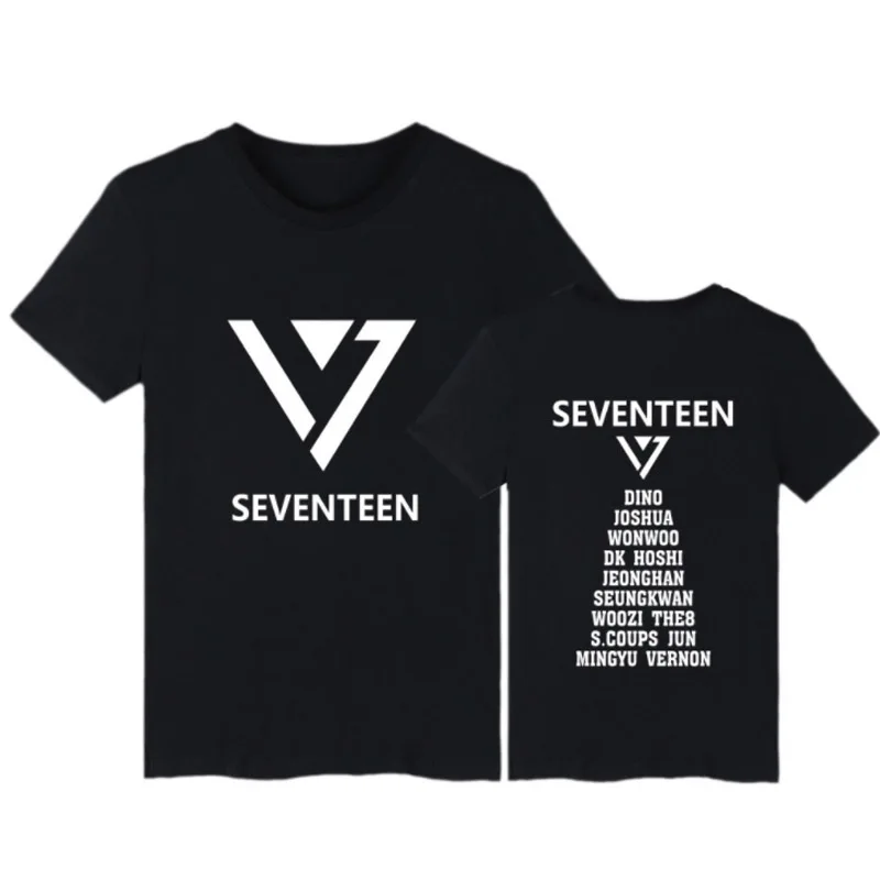 Ulzzang корейская мода KPOP Seventeen Футболка женская футболка Топы повседневные женские