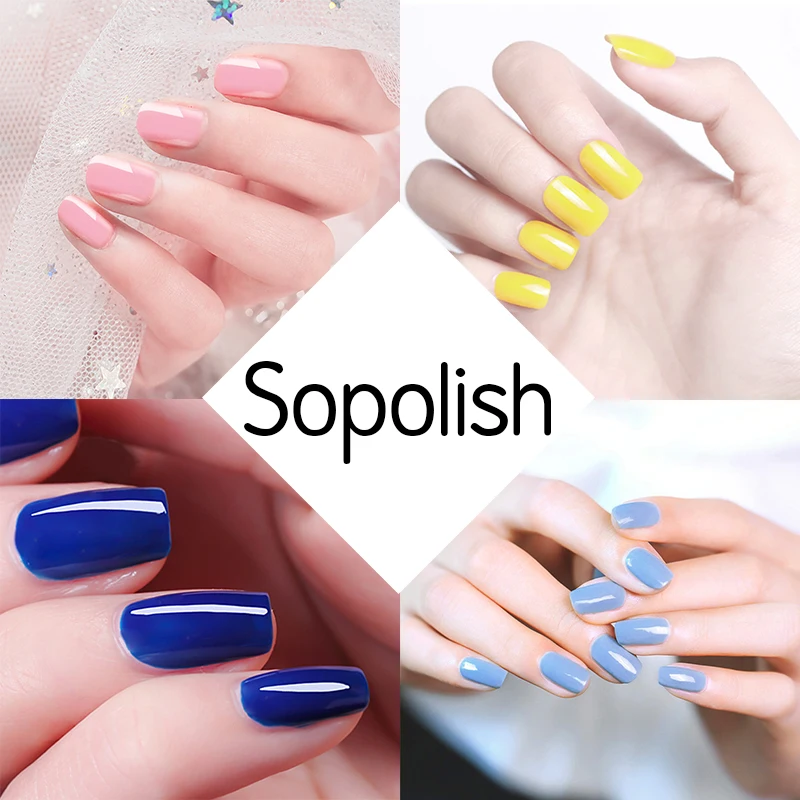 Sopolish 7,5 мл чистый Цвета серии лак для ногтей Nail Art УФ светодио дный блеск ногтей маникюр Salon Soak off длинные стойкий гель-лак