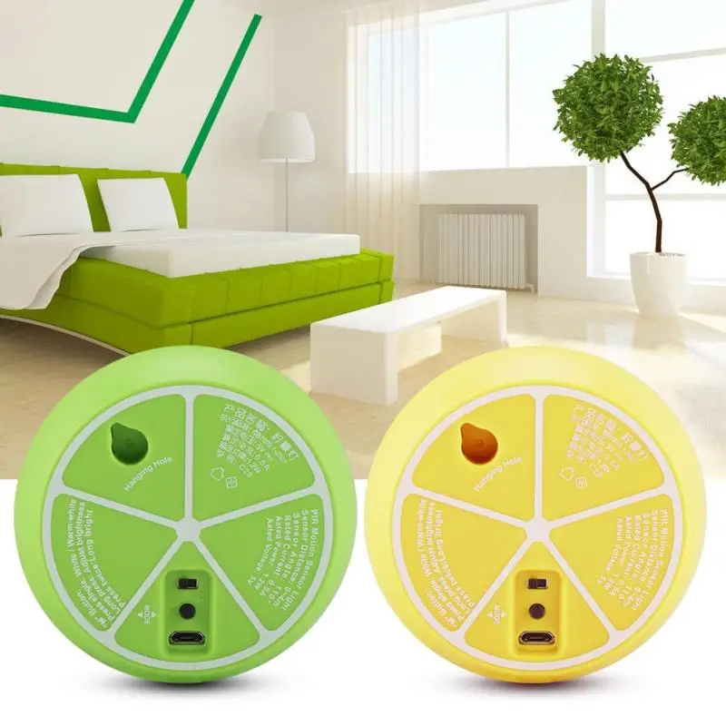 

Lemon Slice Shape LED Night Light luminaria USB Charging Mini Decorating Night Lamp Bedroom Night Table Light lamparas