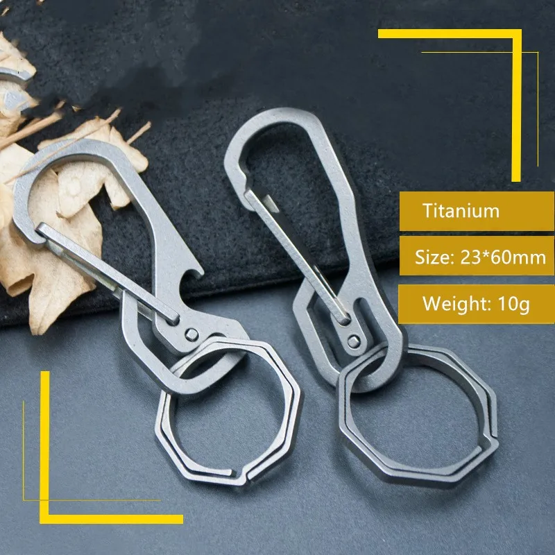 

Combination Type Multifunctional EDC Titanium Alloy Mechanical Key Carabiner Backpack Hanging Buckle