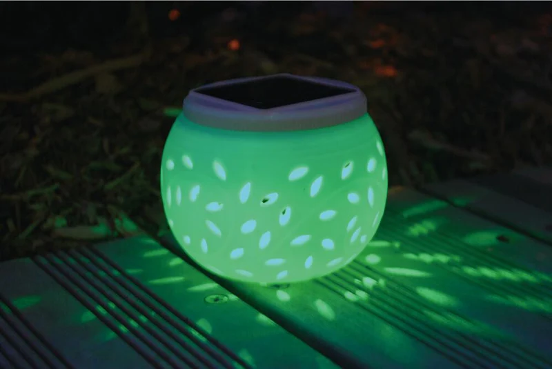 Chiclits Ceramic Colour Changing Led Solar Light Sun Powered Globe Ball Table Light Garden Lamp For Lawn Courtyard Room (5)