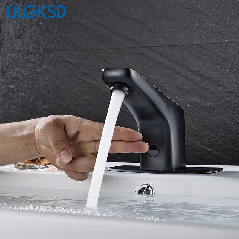 

Free Sensor basin Faucet Oil Rubbed Bronze Mixer Automatic Hand Touch Tap Hot Cold Battery Power Para Bathroom Faucets
