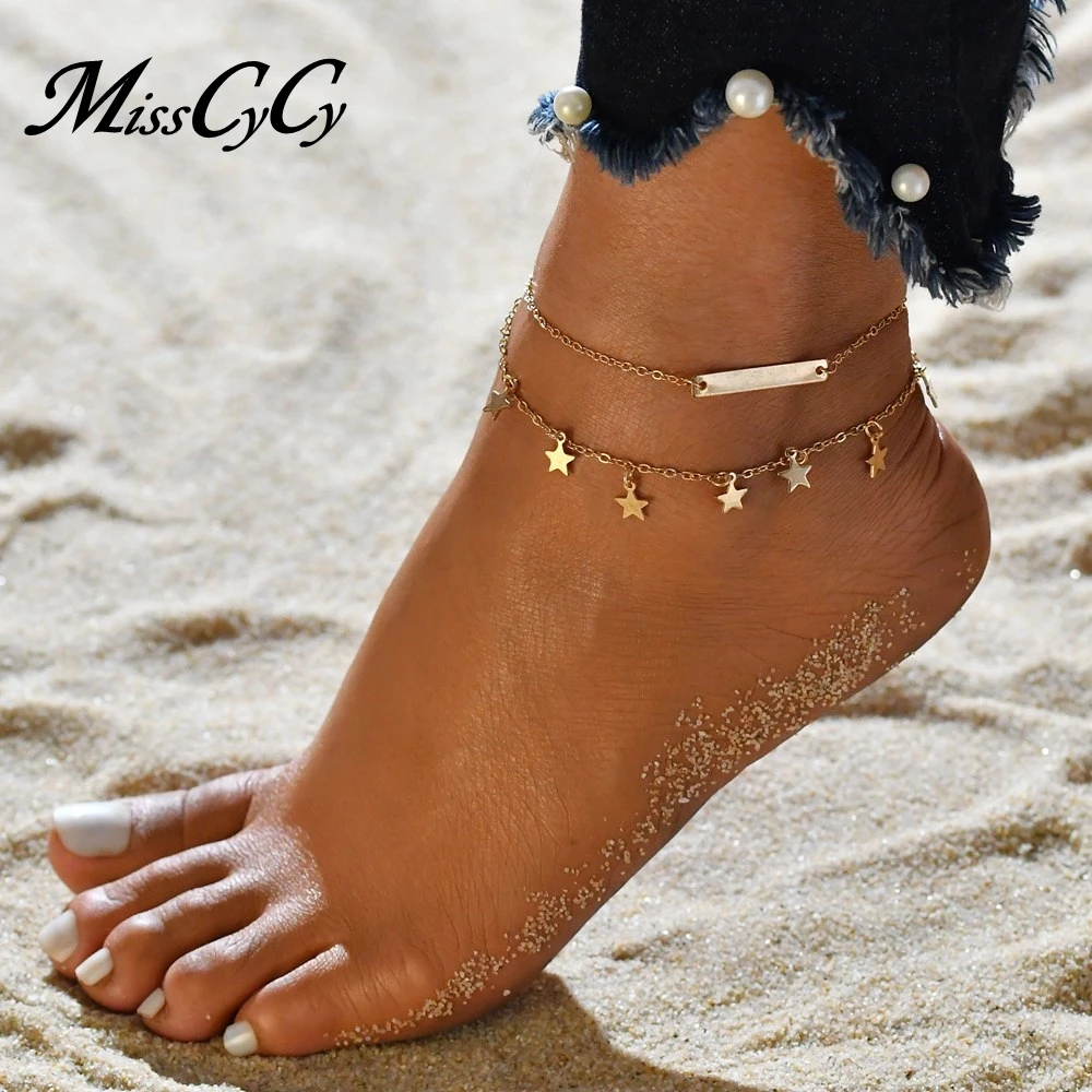 MissCyCy Boho Style Star Anklet Fashion Multilayer Foot Chain 2018 New Ankle Bracelet for Women Beach Accessories Gift MissCyCy Boho Style Star Anklet Fashion Multilayer Foot Chain 2018 New Ankle Bracelet for Women Beach Accessories Gift