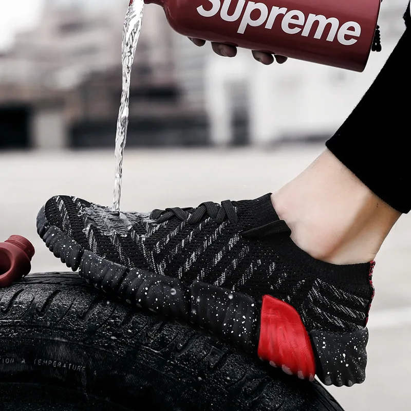 

2019 Summer New Style Adult Summer Casual Shoes for Men Flying Weaving Sock Comfortable Footware Unisex Mesh Male Shoes Outdoor