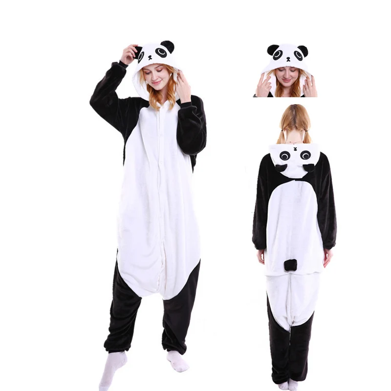 

2020 New Winter warm adult unisex Pajamas Set Cartoon Sleepwear Women Pyjama Flannel Animal Stitch Panda Unicorn Pajama Kugurumi